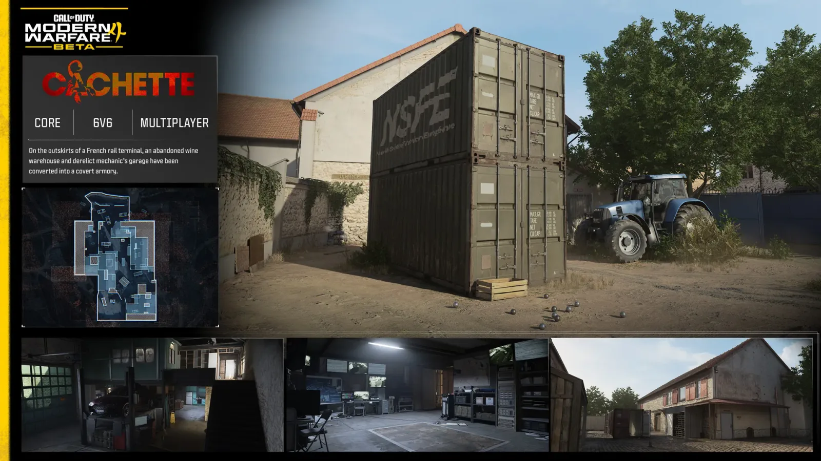 Official MW4 Beta Cachette map image and tactical map