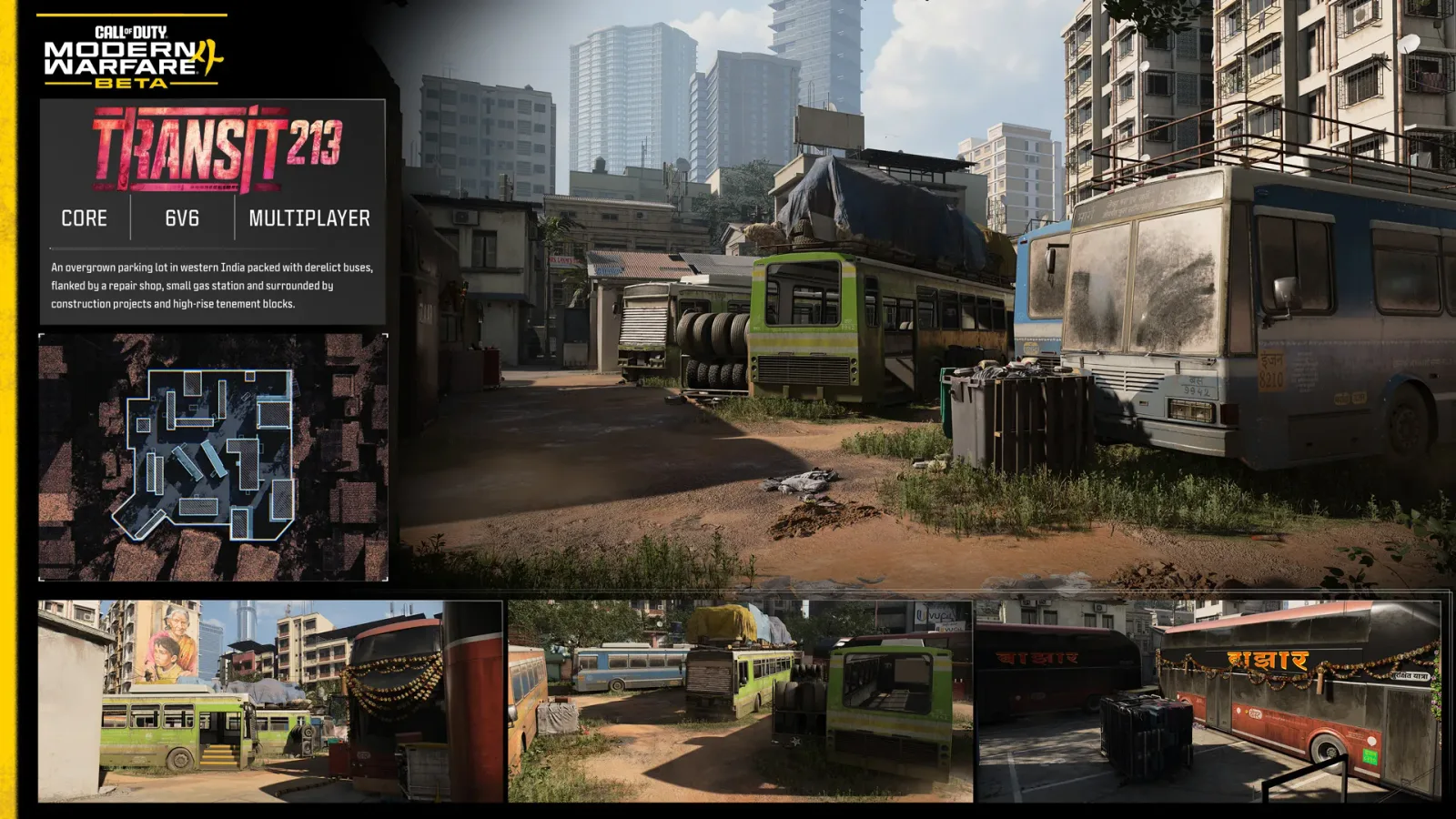 Official MW4 Beta Transit 213 map image and tactical map