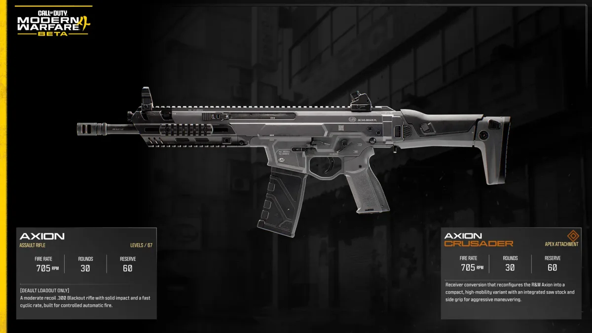 Official Modern Warfare 4 Beta image showing the Axion