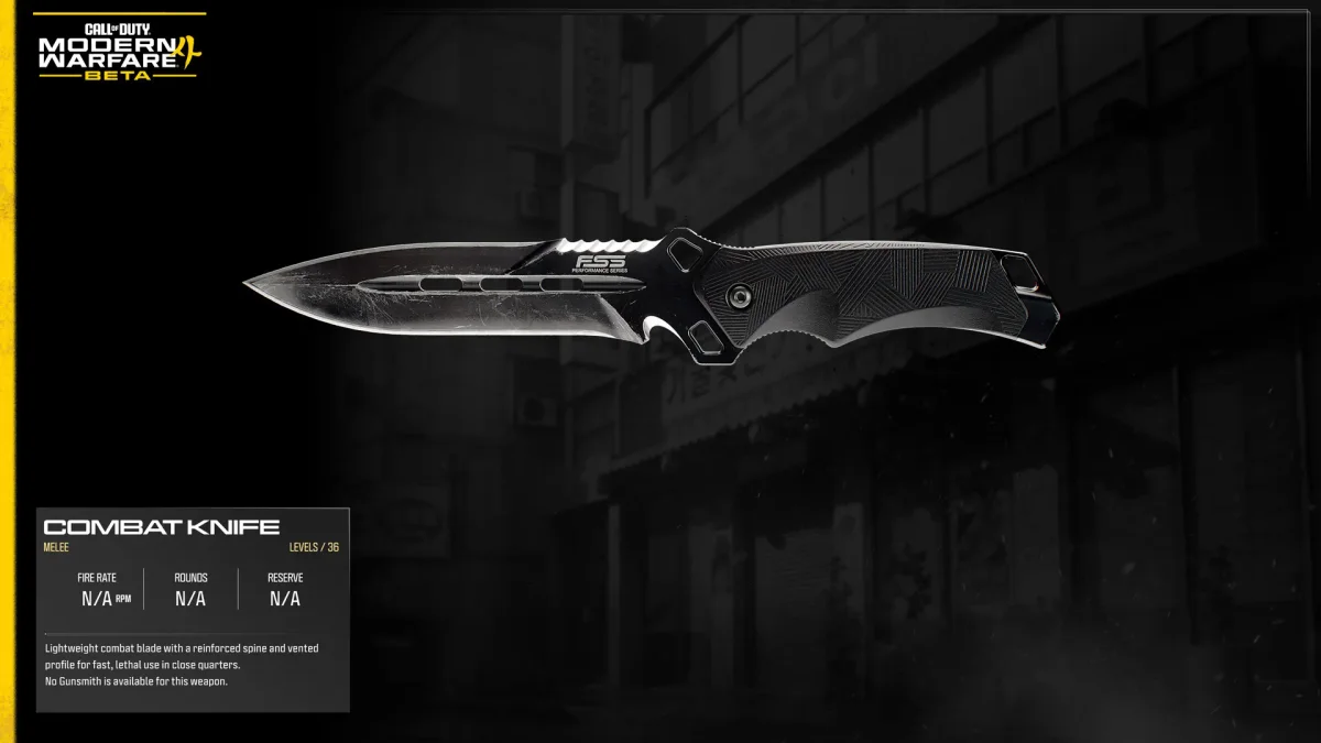 Official Modern Warfare 4 Beta image showing the Combat Knife
