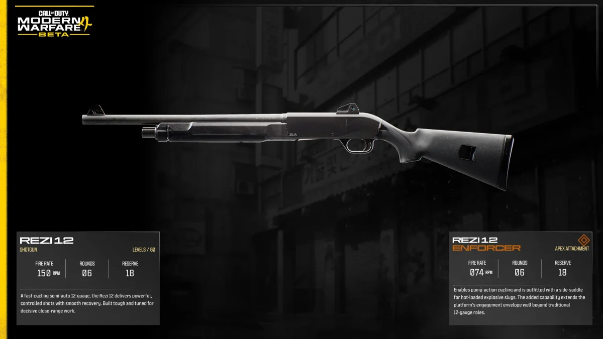 Official Modern Warfare 4 Beta image showing the Rezi 12